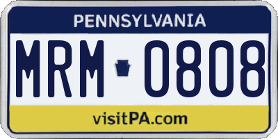 PA license plate MRM0808