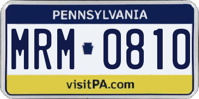 PA license plate MRM0810
