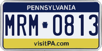 PA license plate MRM0813