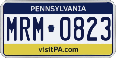 PA license plate MRM0823