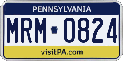 PA license plate MRM0824