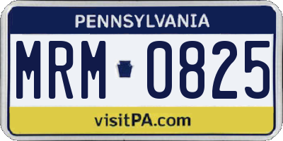 PA license plate MRM0825