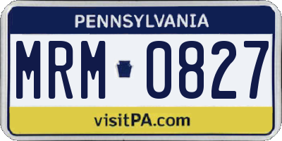 PA license plate MRM0827