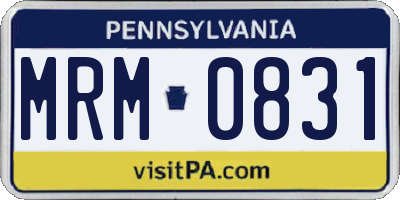 PA license plate MRM0831