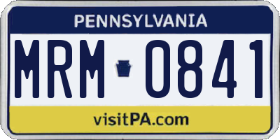 PA license plate MRM0841