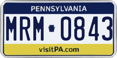 PA license plate MRM0843