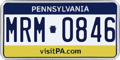 PA license plate MRM0846