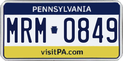 PA license plate MRM0849