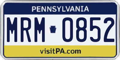 PA license plate MRM0852