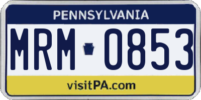 PA license plate MRM0853