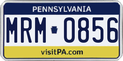 PA license plate MRM0856