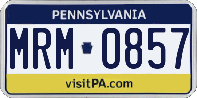PA license plate MRM0857