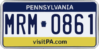 PA license plate MRM0861