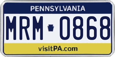 PA license plate MRM0868