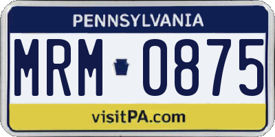 PA license plate MRM0875