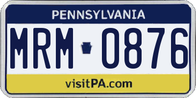 PA license plate MRM0876