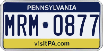PA license plate MRM0877