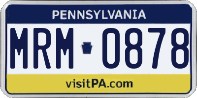 PA license plate MRM0878