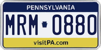 PA license plate MRM0880