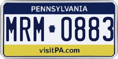 PA license plate MRM0883