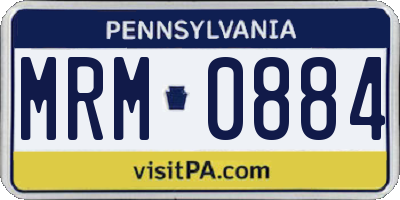 PA license plate MRM0884