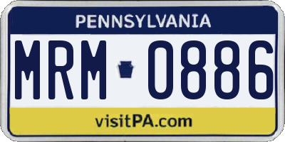 PA license plate MRM0886