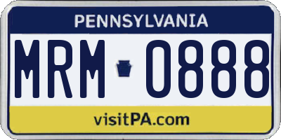 PA license plate MRM0888