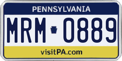PA license plate MRM0889