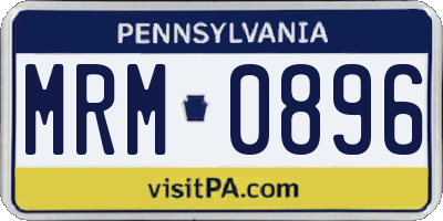 PA license plate MRM0896