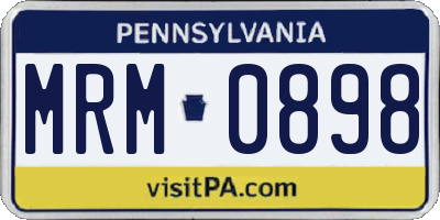 PA license plate MRM0898