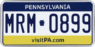 PA license plate MRM0899