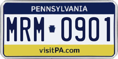PA license plate MRM0901