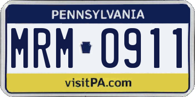PA license plate MRM0911