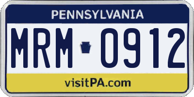 PA license plate MRM0912