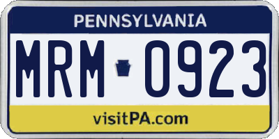 PA license plate MRM0923