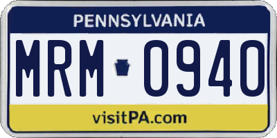 PA license plate MRM0940