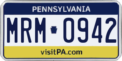 PA license plate MRM0942