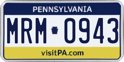 PA license plate MRM0943