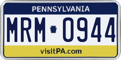 PA license plate MRM0944