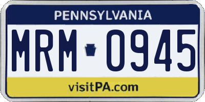 PA license plate MRM0945
