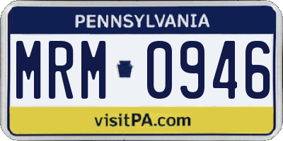 PA license plate MRM0946