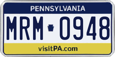 PA license plate MRM0948