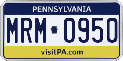 PA license plate MRM0950
