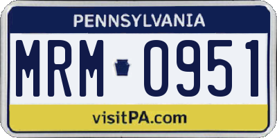 PA license plate MRM0951