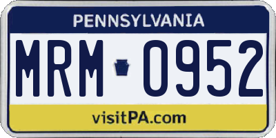 PA license plate MRM0952