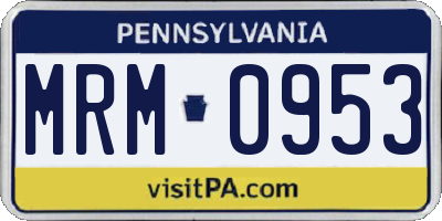 PA license plate MRM0953