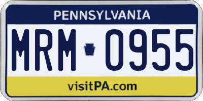 PA license plate MRM0955