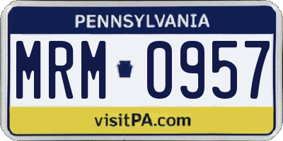 PA license plate MRM0957
