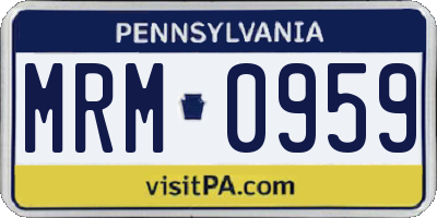 PA license plate MRM0959