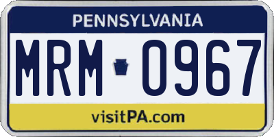 PA license plate MRM0967